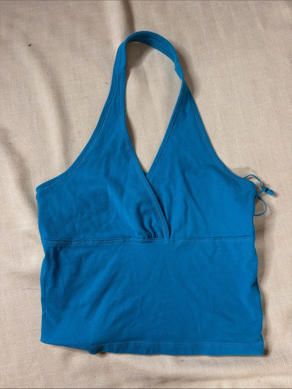 Pilcro Teal Halter V-Neck Tank Top